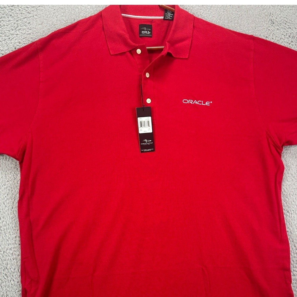 Page Tuttle Golf Polo Shirt Mens XL Red Pima Cotton Athletic Stretch Rugby NEW